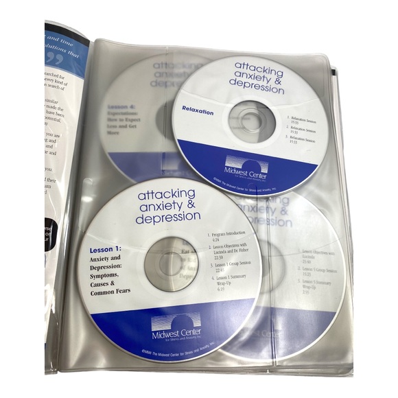 Midwest Center Inc Attacking Anxiety & Depression 16 CD Workbook Flash cards Set - Picture 7 of 15